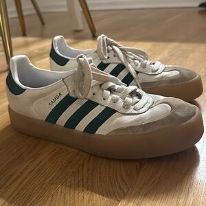 Adidas Samba Sneakers Green & White Size 9